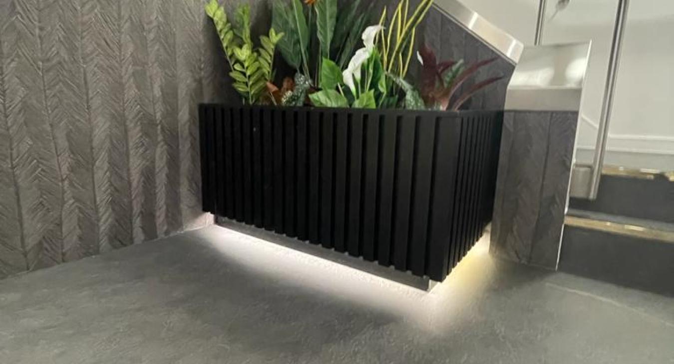 Planter lighting for a communal space in London